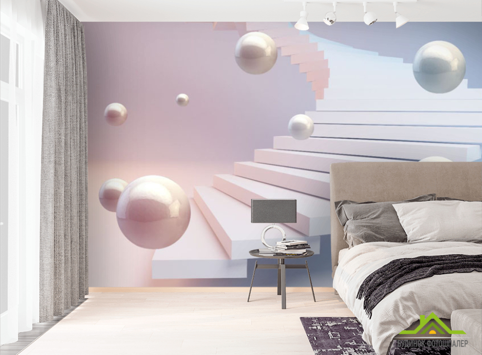 выбрать Фотошпалери 3Д кулі і рожеве небо Фотошпалери 3Д на стіну
