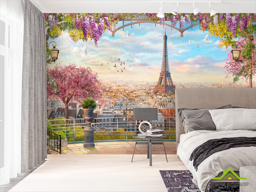 Фотообои Балкон, дерево, город