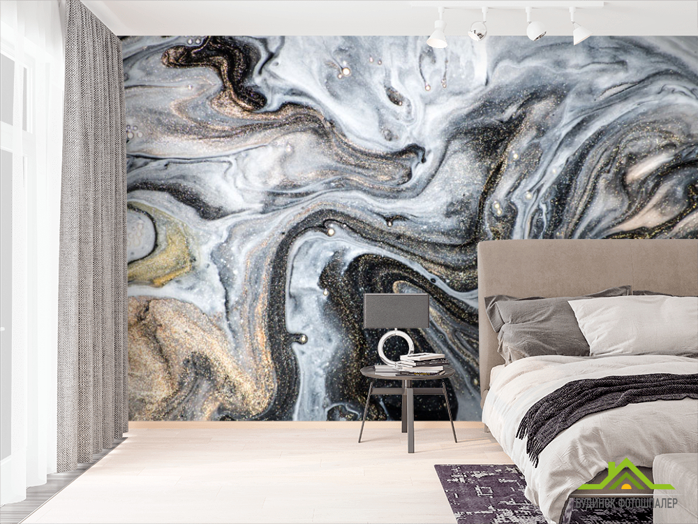 Фотошпалери Чорний з золотом