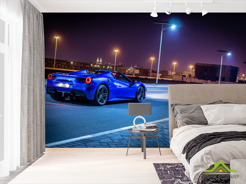 Фотообои синий автомобиль