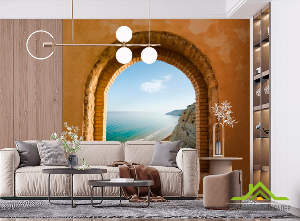выбрать Фотошпалери Вид на море Фотошпалери Арка на стіну
