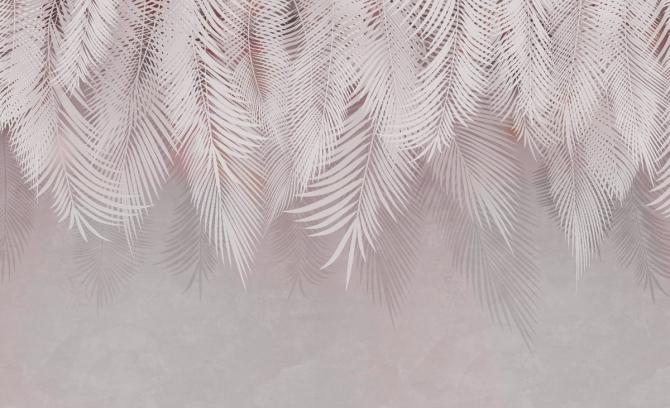 Фотообои розовые листья пальмы