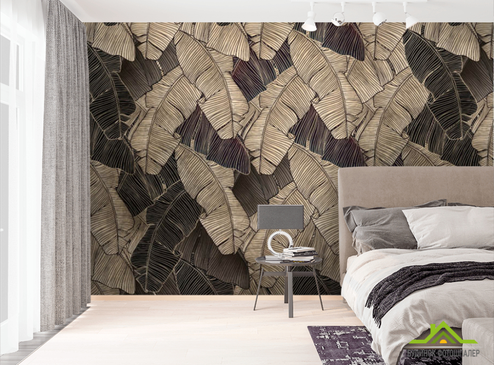 выбрать Фотообои Банановые коричневые листья Фотообои тропические листья на стену