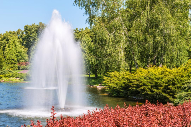 Фотообои фонтан в парке