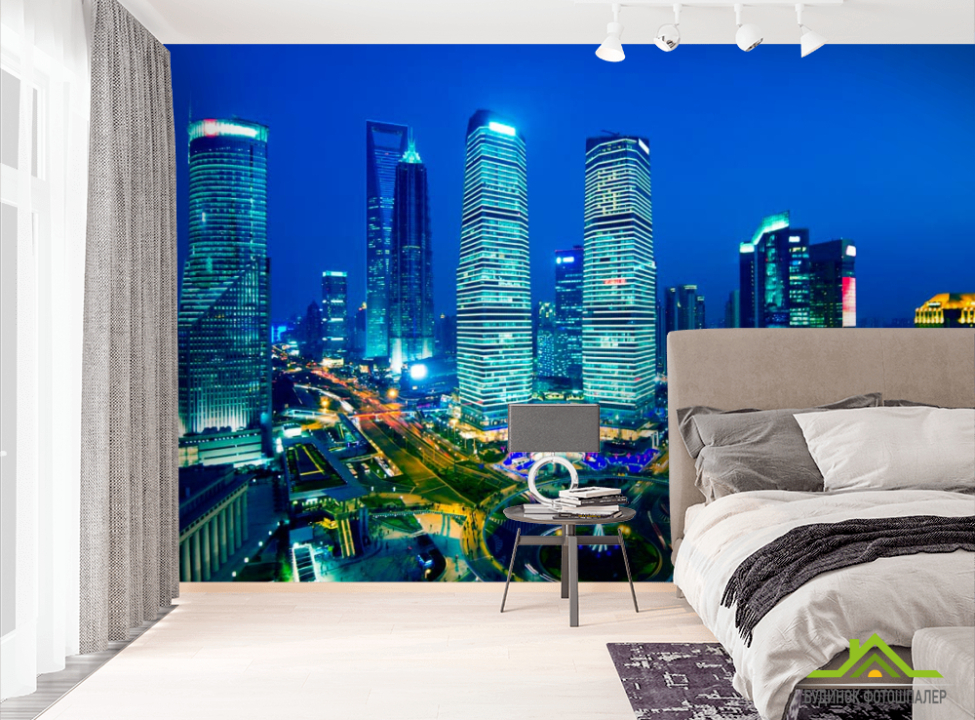 выбрать Фотошпалери Перехрестя, висотки Фотошпалери Місто на стіну