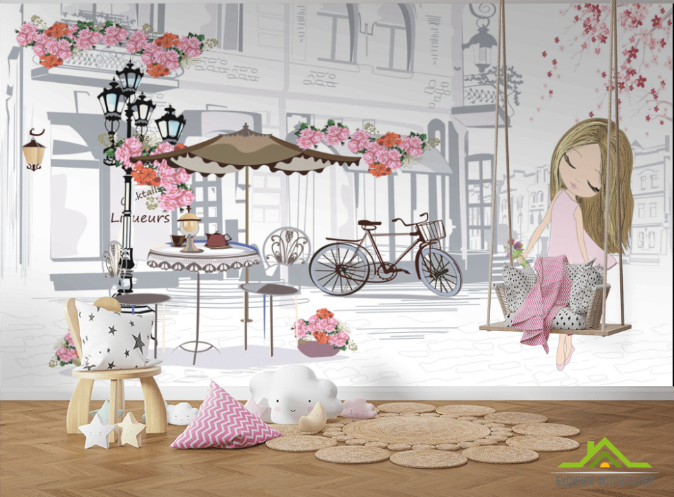 выбрать Фотошпалери Векторна дівчинка Фотообої для підлітка на стіну