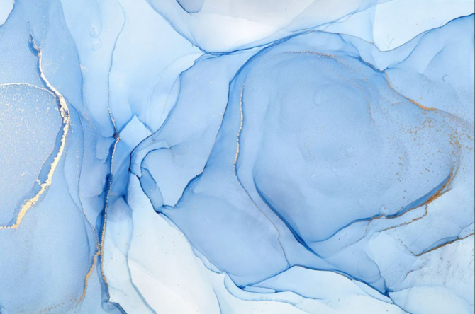 Фотошпалери Блакитний флюїд з золотом