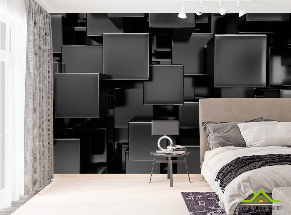 выбрать Фотообои Черные лаковые кубы Фотообои Геометрия на стену