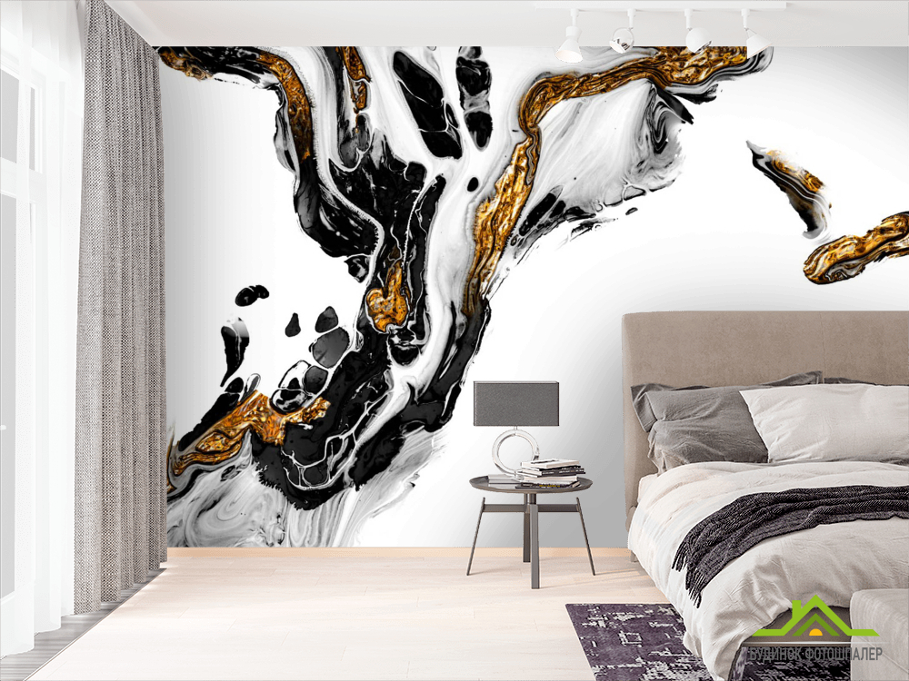 Фотошпалери Золотий Fluid art