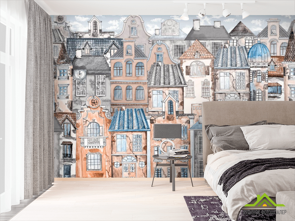 Фотошпалери в стилі Модерн, дитячі будиночки