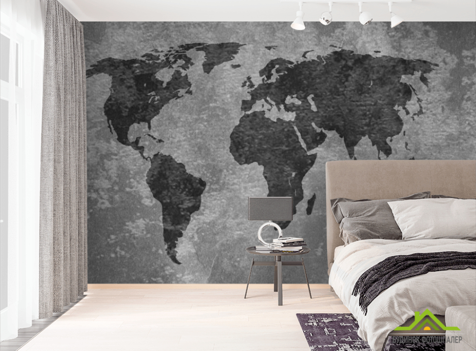 выбрать Фотошпалери Карта на тлі бетону Фотошпалери різні на стіну