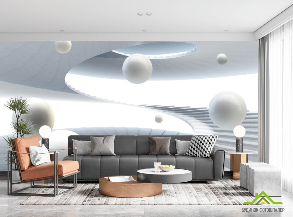 выбрать Фотообои Серые сферы 3д Фотообои 3Д на стену