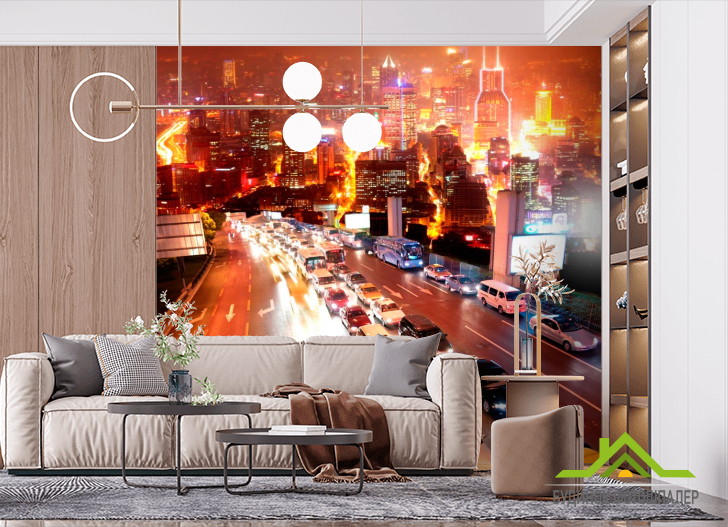 Фотошпалери Ніч, місто, пробка