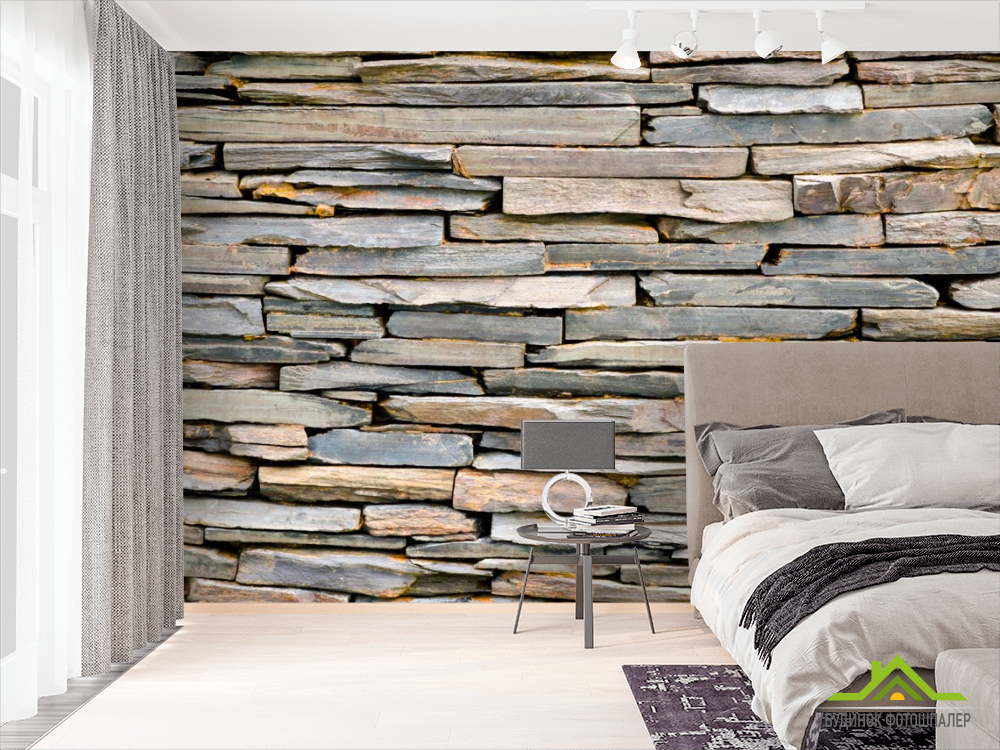 Фотообои Стена из деревянных блоков