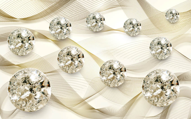 Фотошпалери Дорогоцінні камені на золотому атласі