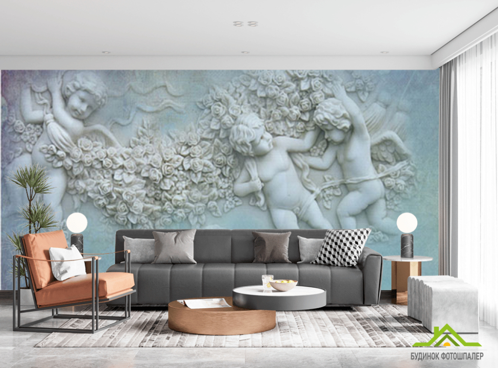 выбрать Фотошпалери Янголята Фотошпалери 3Д барельєф на стіну