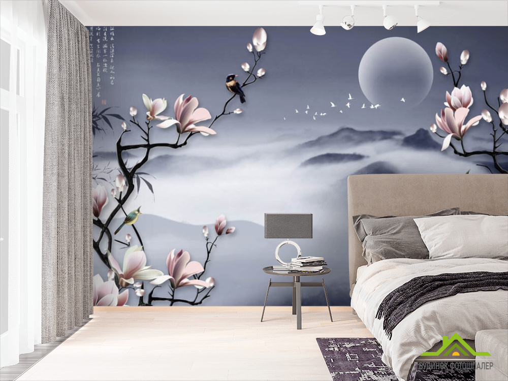 Фотообои Магнолии в восточном стиле