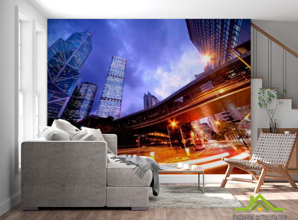 выбрать Фотошпалери Рух під мостом Фотошпалери Місто на стіну