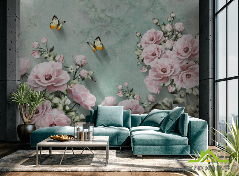 выбрать Фотообои Розовые цветы Фотообои Цветы на стену