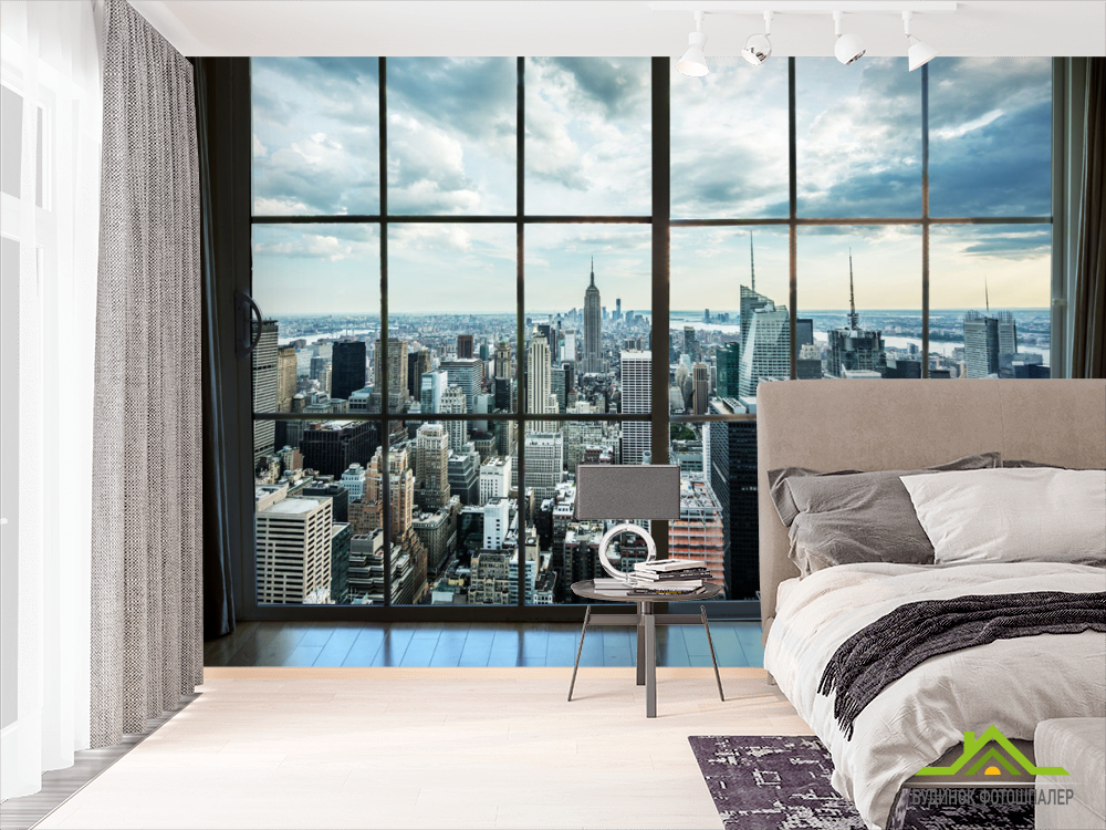 Фотообои Вид из окна на город