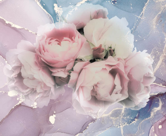 Фотошпалери Півонії з флюїдом