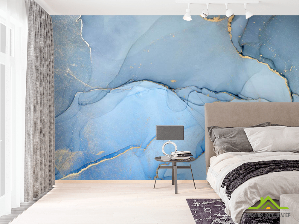 Фотошпалери Блакитний fluid art