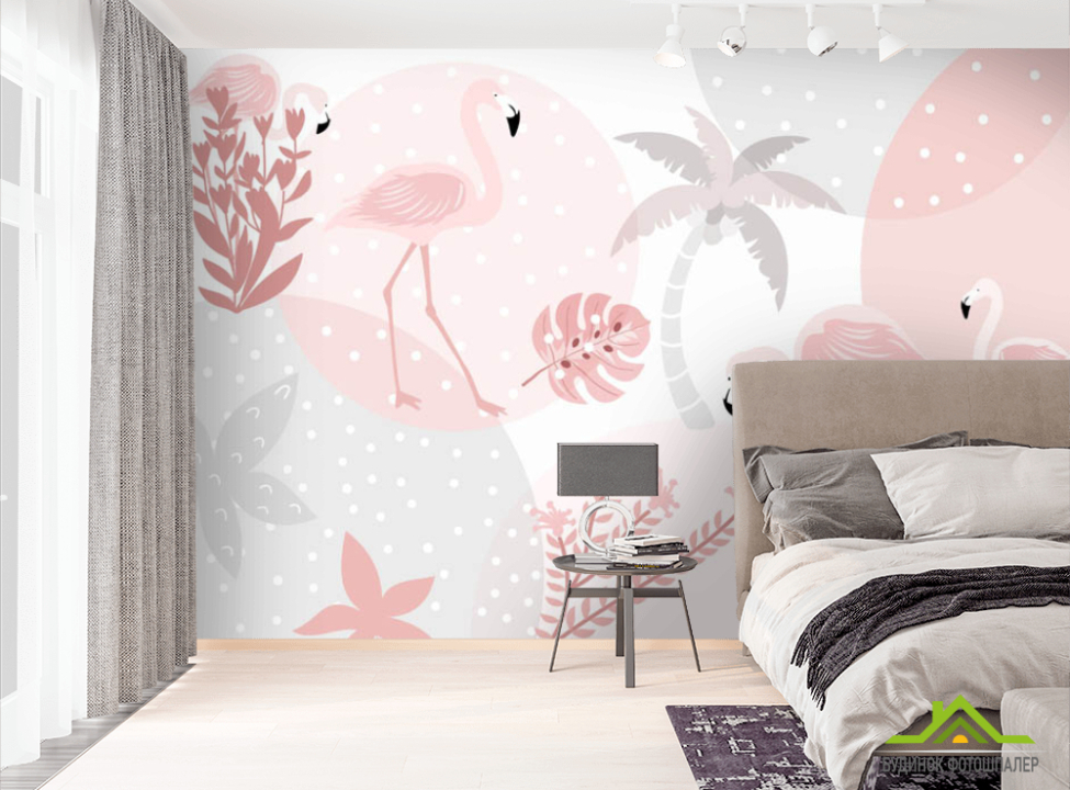 выбрать Фотообои фламинго и пальмы Фотообои разные на стену