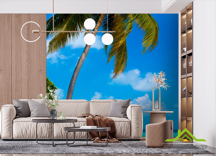 Фотообои Пальмы и беседка