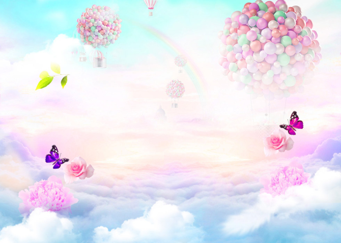 Фотошпалери Оберемок повітряних куль в небі