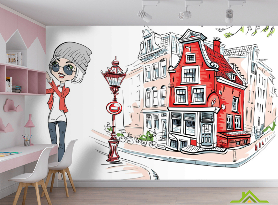 выбрать Фотообои Векторная девочка Фотообои в детскую на стену