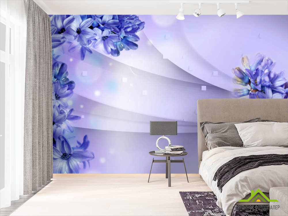 Фотошпалери фіолетові гіацинти 3д