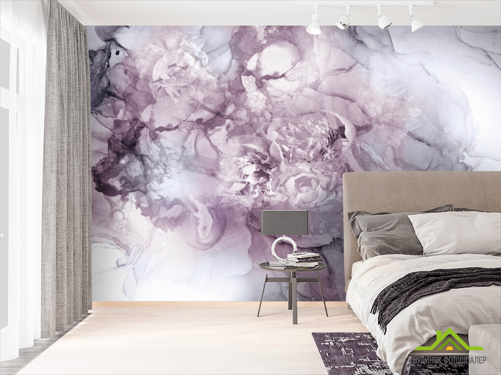 Фотошпалери Фіолетовий Fluid art