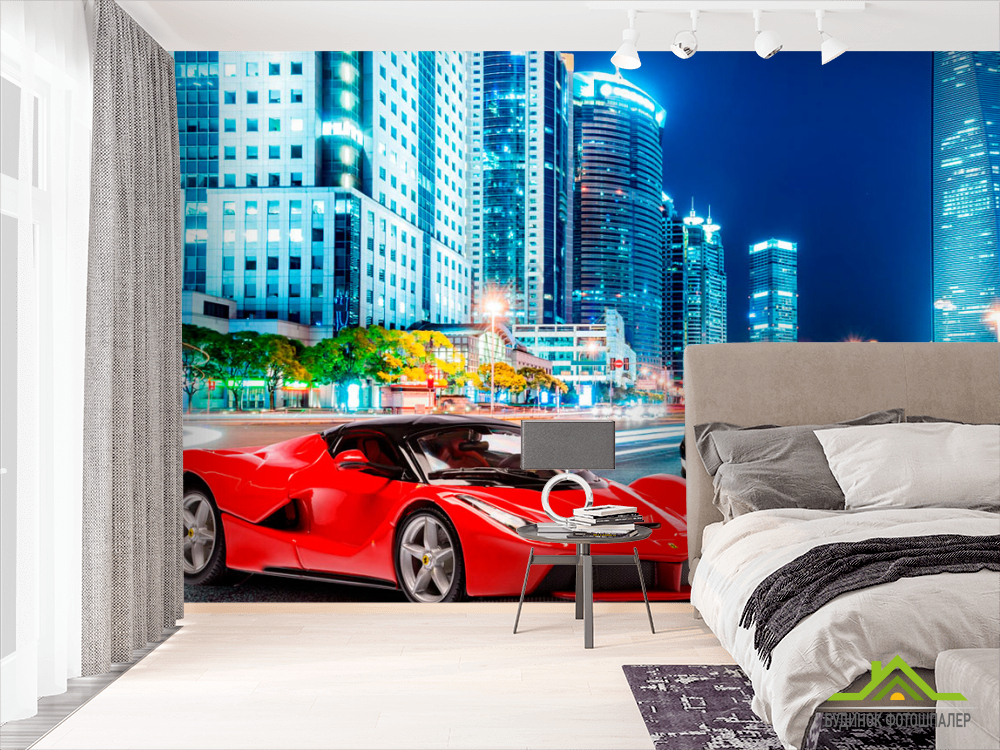 Фотошпалери Машини на тлі міста