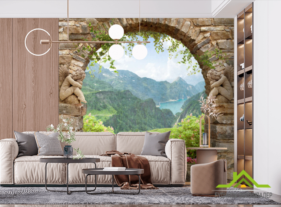 выбрать Фотошпалери Фреска з видом на гори Фотошпалери Фрески на стіну