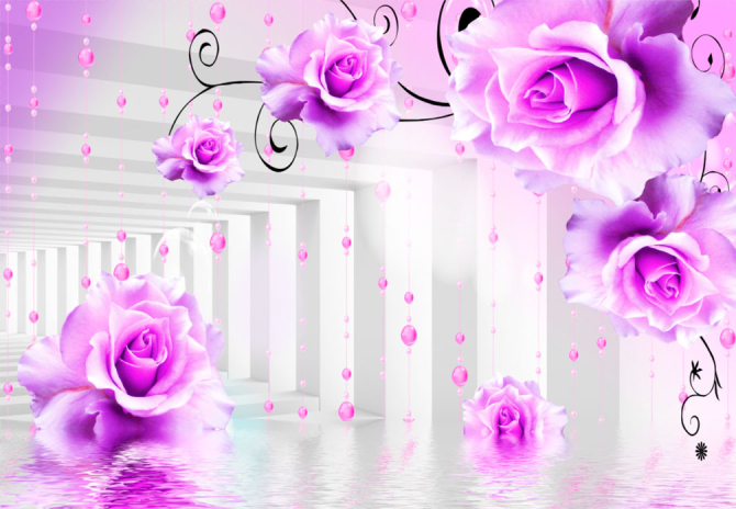 Фотошпалери Фіолетові квіти в тунелі