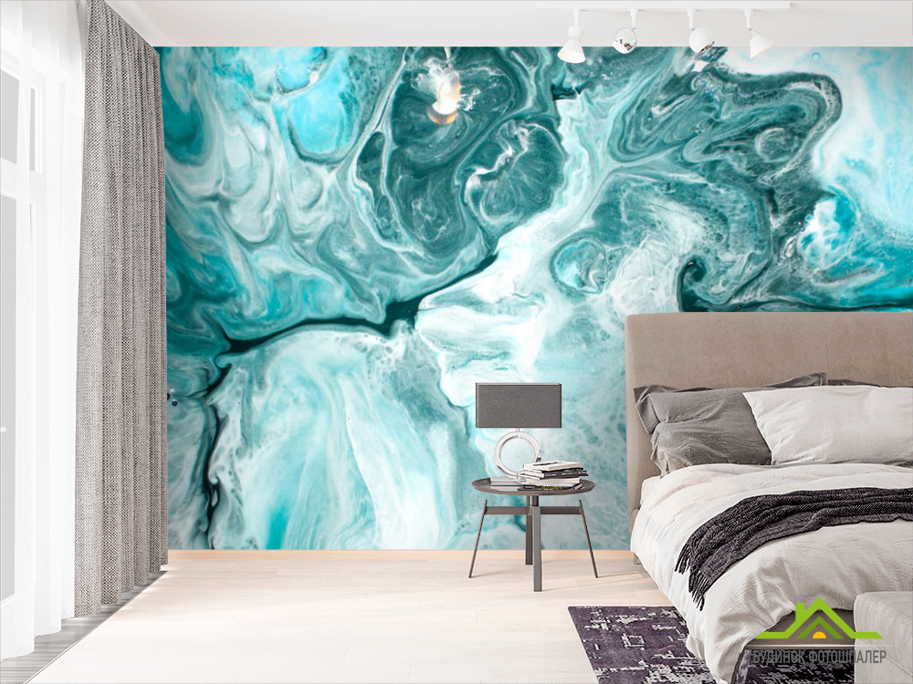 Фотошпалери Fluid art Бірюза