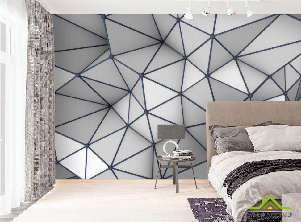 выбрать Фотошпалери Сріблястий полігон Фотошпалери Геометрія на стіну