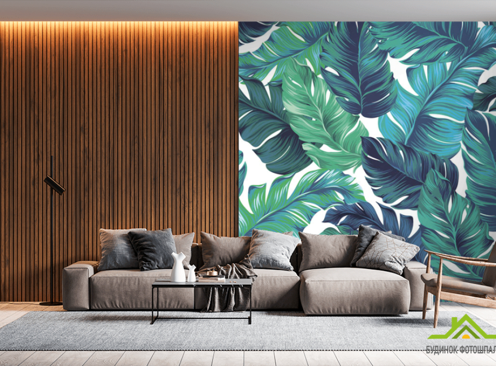выбрать Фотообои Листья векторные Фотообои тропические листья на стену