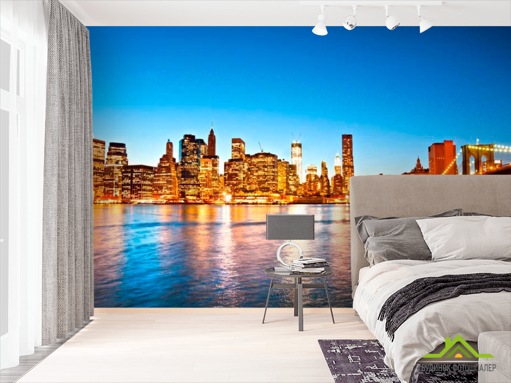 Фотошпалери Місто, міст, ріка