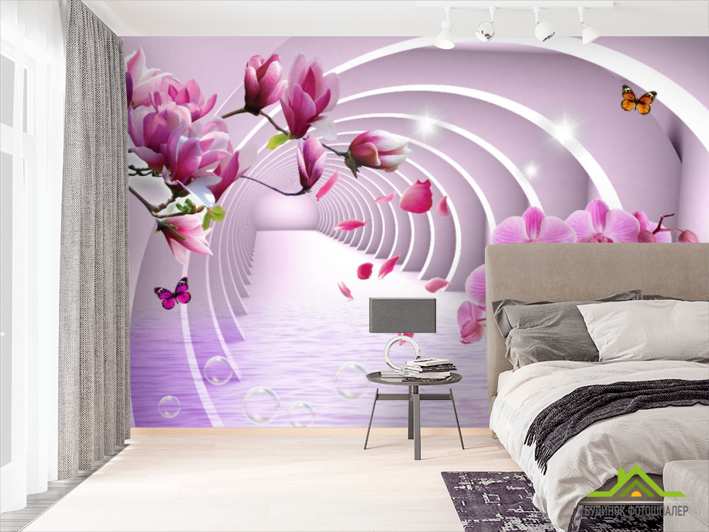 Фотообои Тоннель и орхидеи 3d