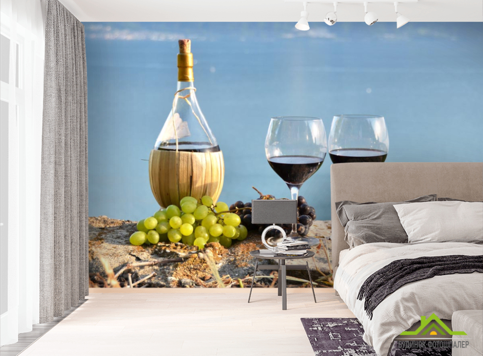 выбрать Фотообои красное вино на берегу Фотообои Еда и напитки на стену