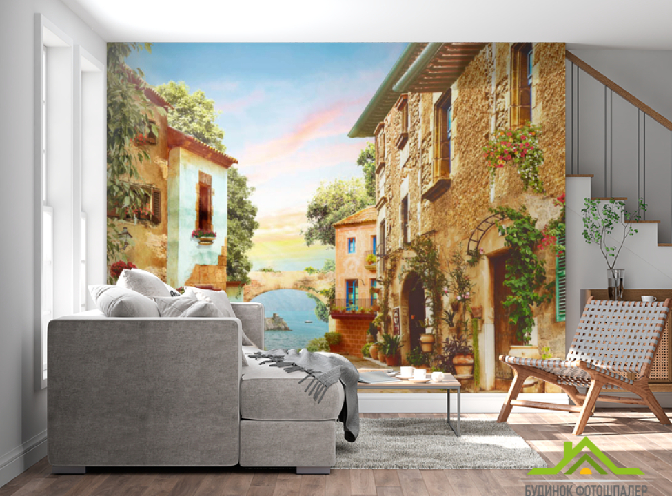 выбрать Фотошпалери Пейзаж старої вулички Фотошпалери Фрески на стіну