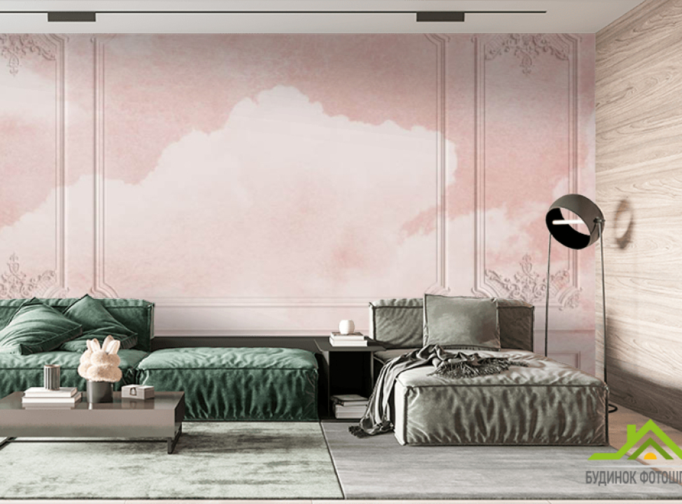 выбрать Фотошпалери 3Д стіна з рожевим небом Фотошпалери 3д панелі на стіну