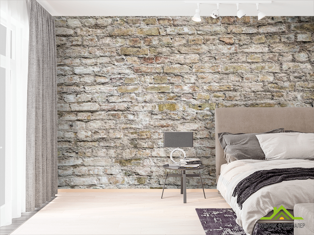 Фотообои Светлая каменная стена