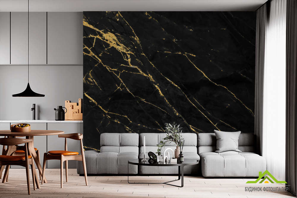 Фотообои чёрный мрамор