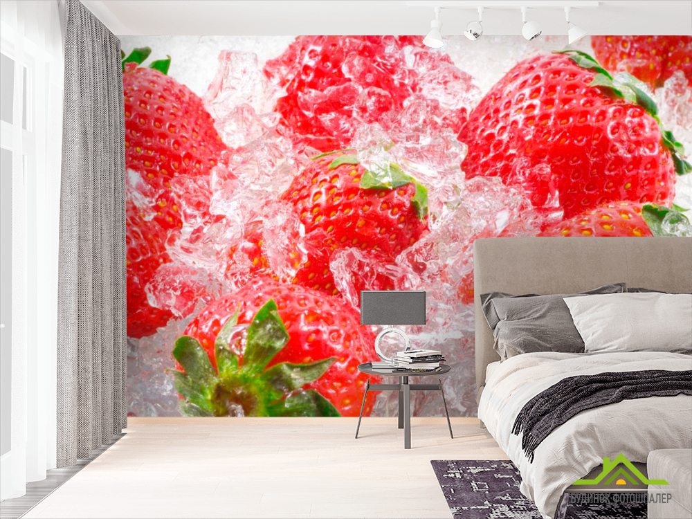Фотообои Клубника во льду