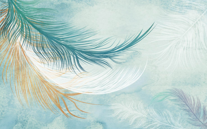 Фотошпалери Векторні пір'я блакитні