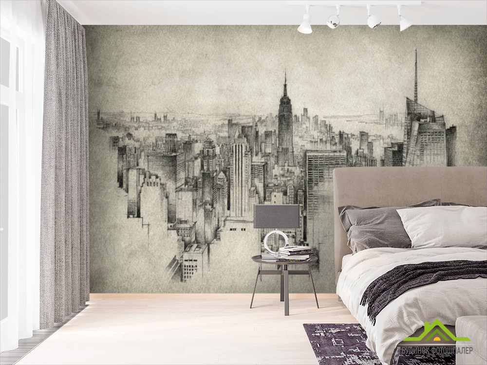 Фотообои Рисованный Манхеттен