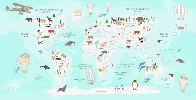 Шпалери в дитячу Карта