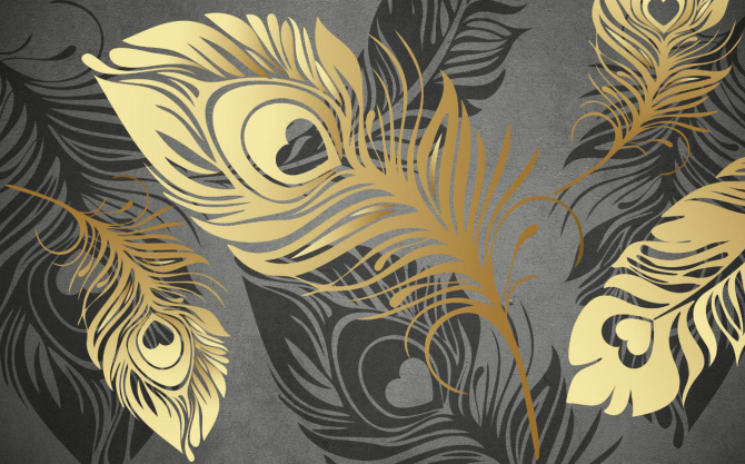 Фотошпалери Золоті векторні пір'я